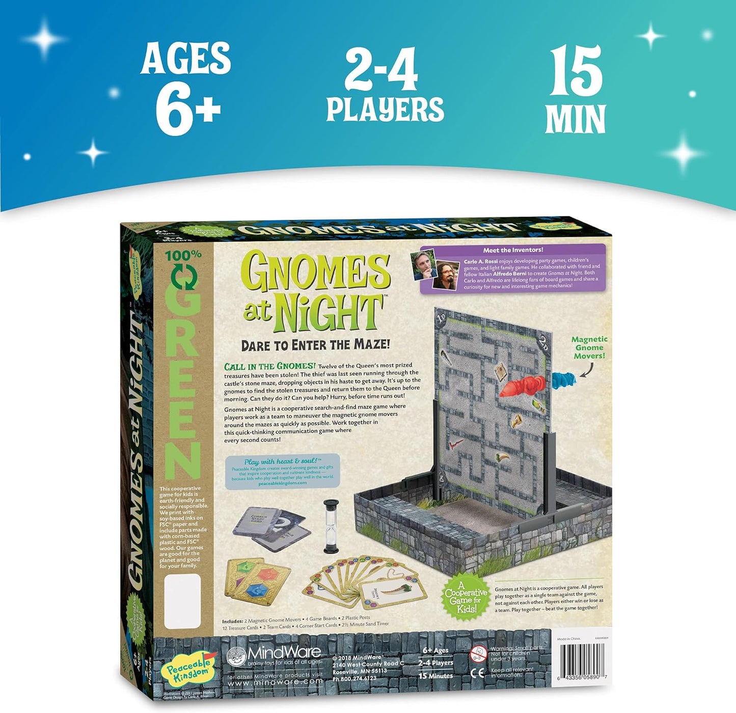 Gnomes at Night a Cooperative Maze Board Games for Kids Ages 6+ 2 to 4 Players