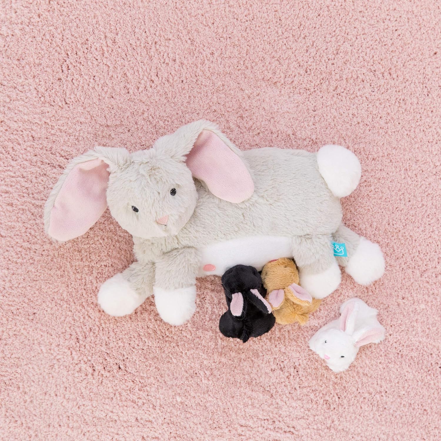 Nursing Nola Nurturing Rabbit Stuffed Animal with Plush Baby Bunnies
