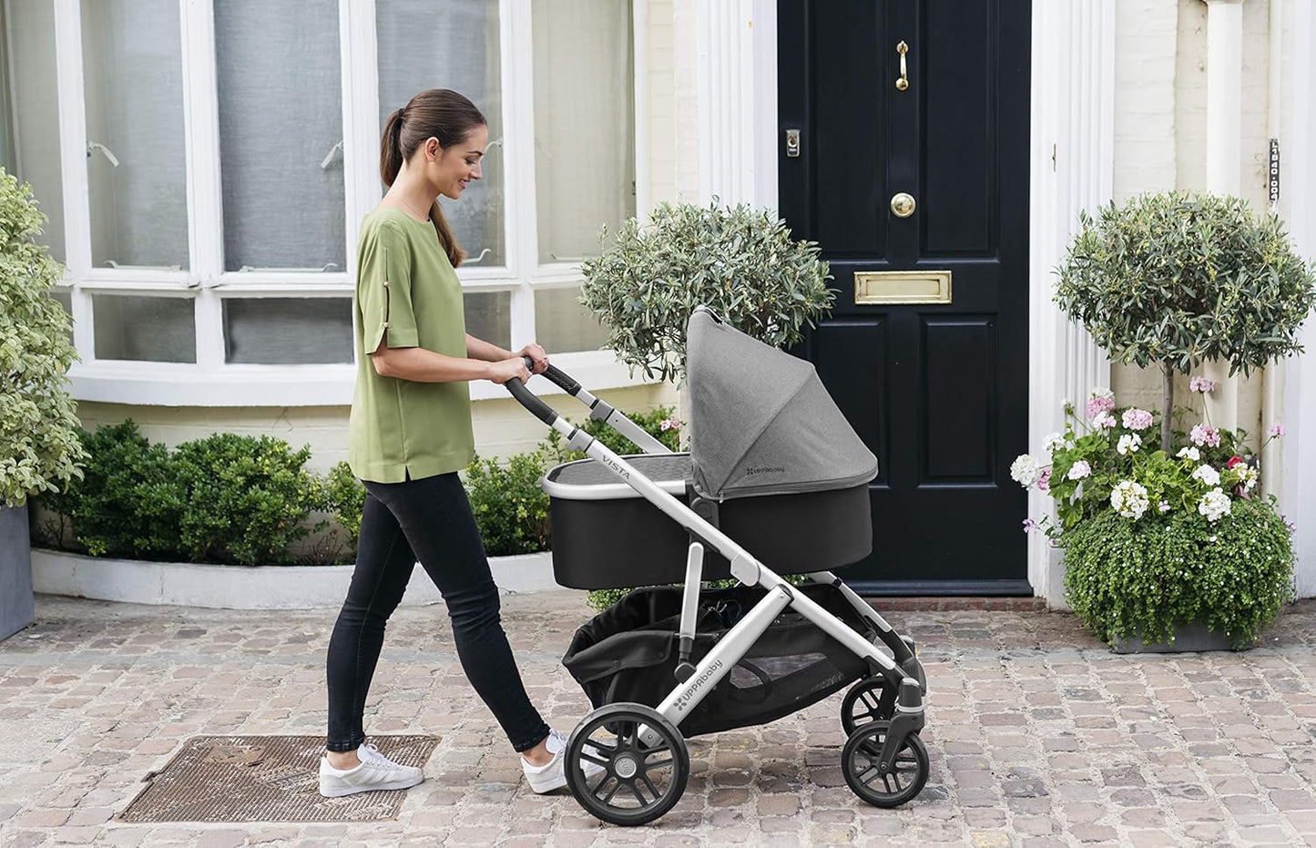 Bassinet - HAZEL (Olive/Silver/Saddle Leather)