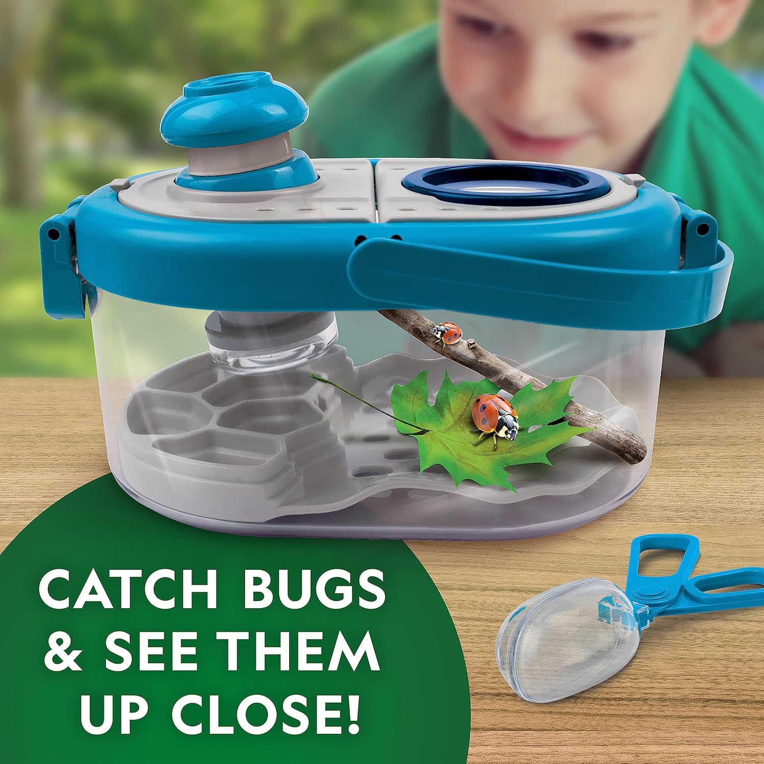 National Geographic Bug Catcher Kit for Kids - Insect Habitat with Magnified Viewer, Catcher, Tweezers & Learning Guide, Kids Bug Catching Kit, Outdoor Toys
