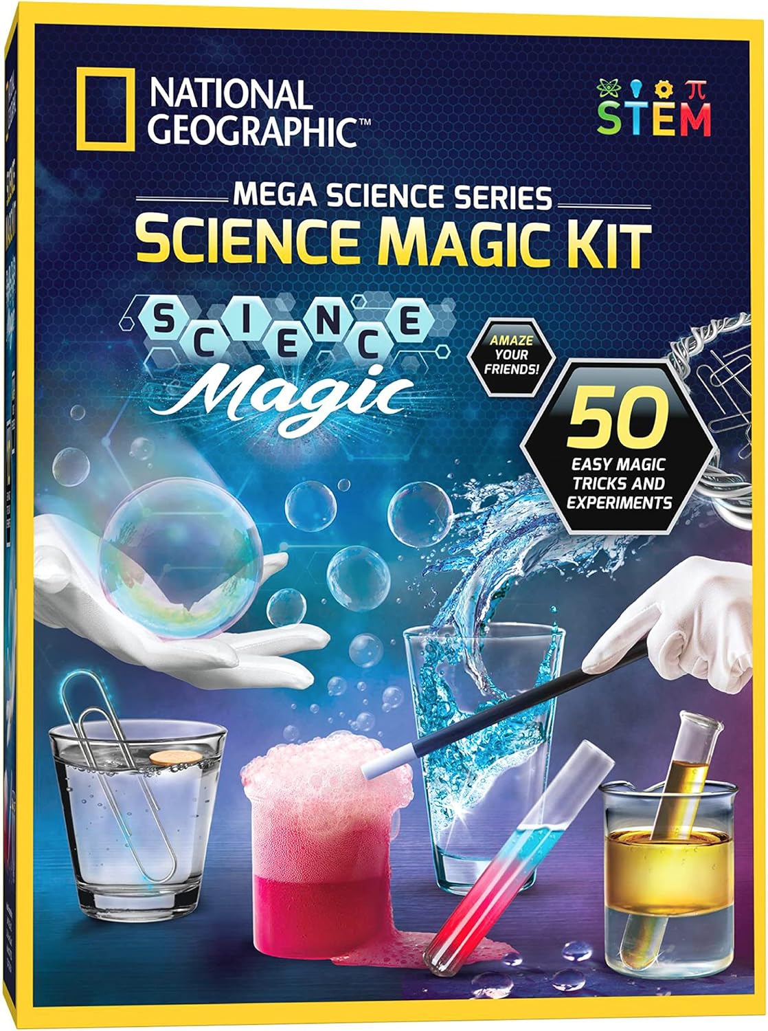 Science Magic Kit – Science Kit for Kids with 50 Unique Experiments and Magic Tricks, Chemistry Set and STEM Toy, a Great Gift for Boys and Girls