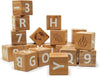 ABC Wooden Toy Blocks | Stacking and Play Activity Toy for Toddlers and Children | Educational Toy for Learning the Alphabet & Numbers | Bamboo (18Pcs)