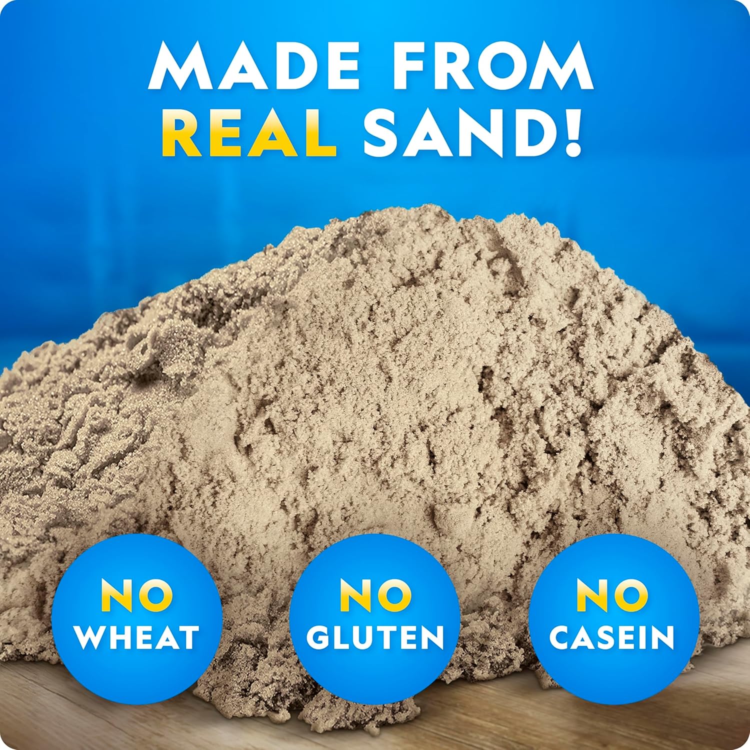 NATIONAL GEOGRAPHIC 2.7 Kg Play Sand Combo Pack - 907 G Each of Blue, Purple and Natural Sand with Castle Molds - a Sensory Activity