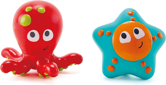 Ocean Floor Squirters | Colorful Baby & Toddler Bath Toys, Colorful Baby & Toddler Bath Toys, Silicone and Non-Toxic Set, Water Spouting and Suction, Octopus & Starfish