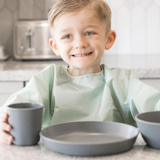Mess Proof Baby Bib, 2 Pack Long Sleeve Bib Outfit, Waterproof Bibs for Toddlers, Machine Washable, Tug Proof