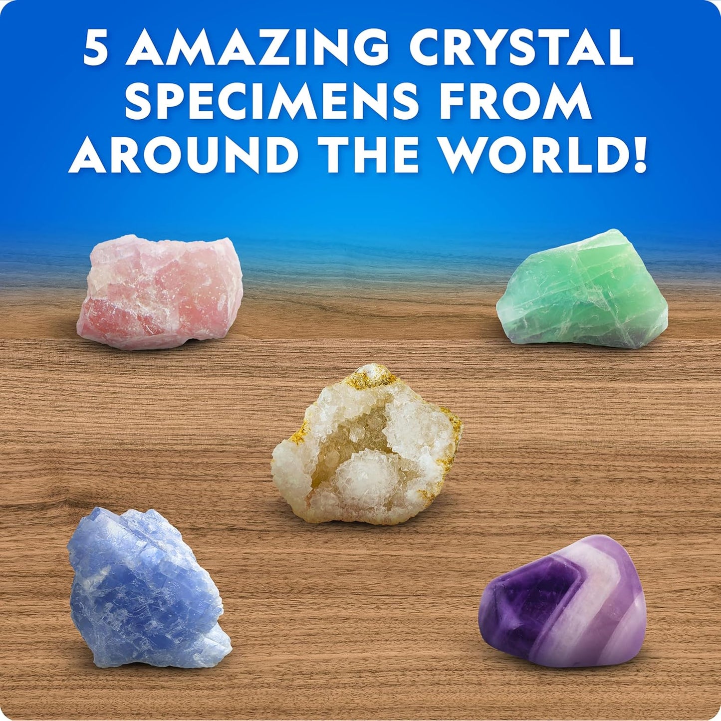 National Geographic Mega Crystal Growing Kit for Kids- Grow 6 Crystals with Light-Up Stand, Science Gifts for Kids 8-12, Crystal Making Experiment, Science Kit for Girls and Boys
