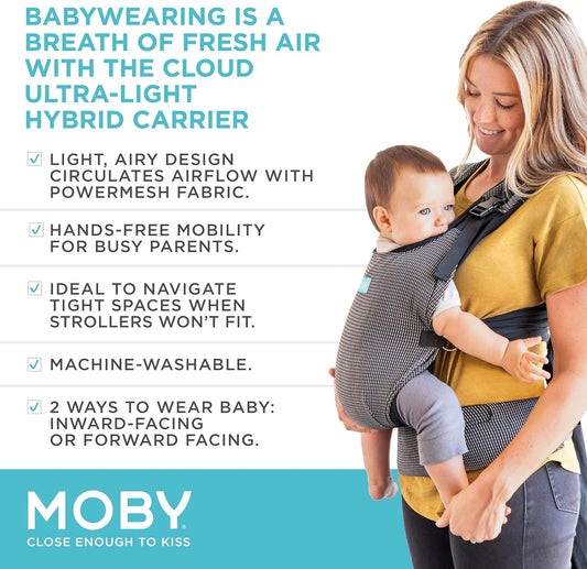 Cloud Ultra-Light Hybrid Carrier | Baby Carrier for Mothers, Fathers and Caregivers | Baby Carrier Newborn to Toddler | Baby Holder Can Carry Infants up to 33 Lbs | Lightweight | High Rise