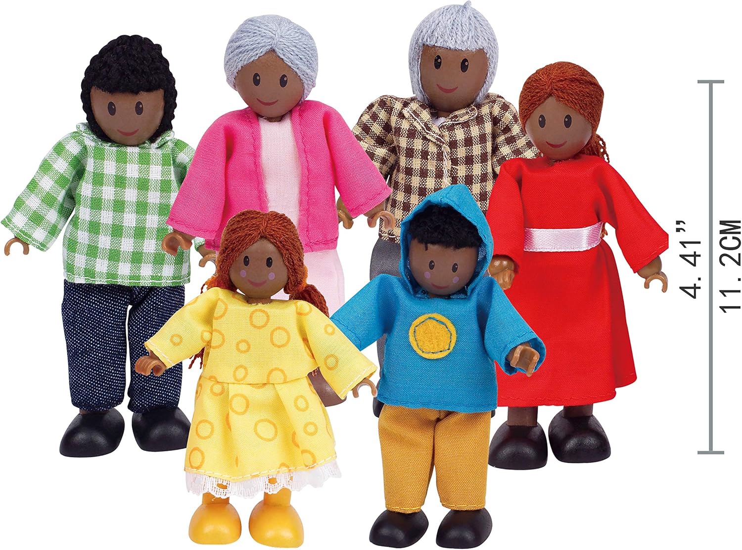 African American Wooden Doll House Family