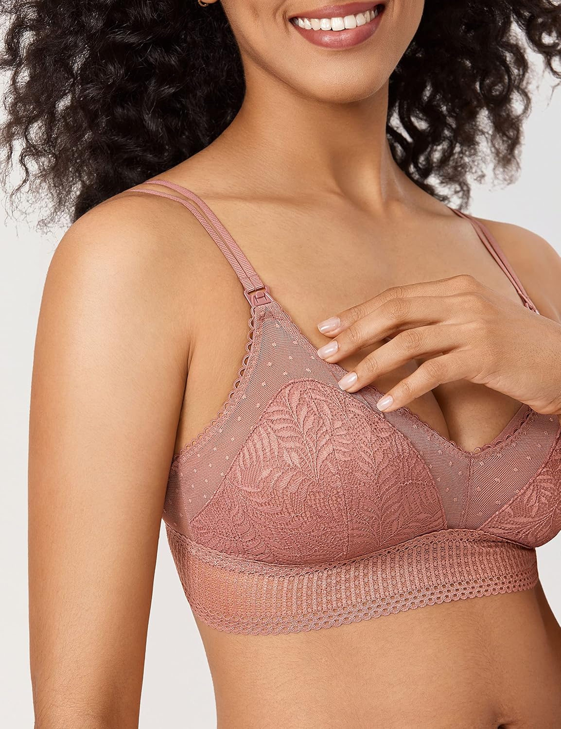 Women'S Lace Nursing Bra Cute Bralette Breastfeeding Maternity Bras Padded Wireless