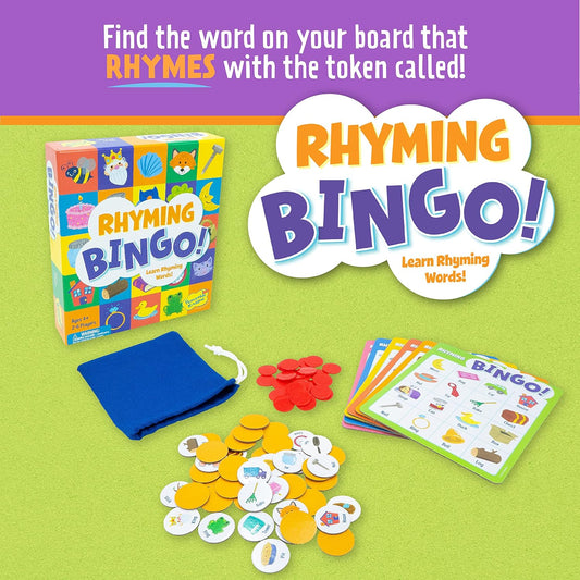 Rhyming Bingo - Reading and Learning Game for Kids Ages 4 Years and Up