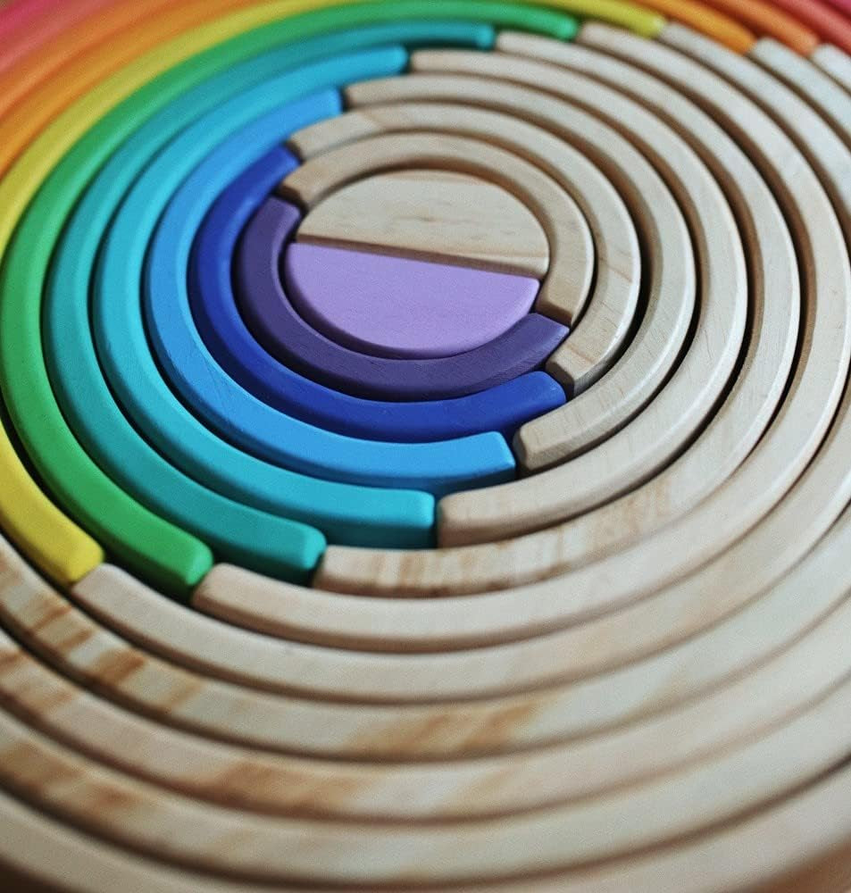 Large Stackable Wooden Arches - Stacking and Play Toy for Toddlers and Children | Sustainable and Eco-Friendly (Natural)
