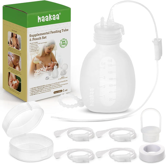 Supplemental Feeding Tube & Pouch Set,Baby Supplemental Nursing System,Sns Breastfeeding System,Food Grade Silicone