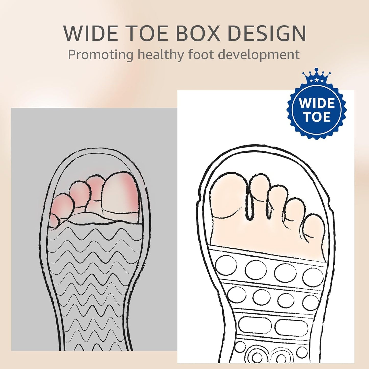 Kids Toddler Shoes Wide Toe Box Boys Sneakers Bump Toe Protection Slip on Sock Toddler Shoes