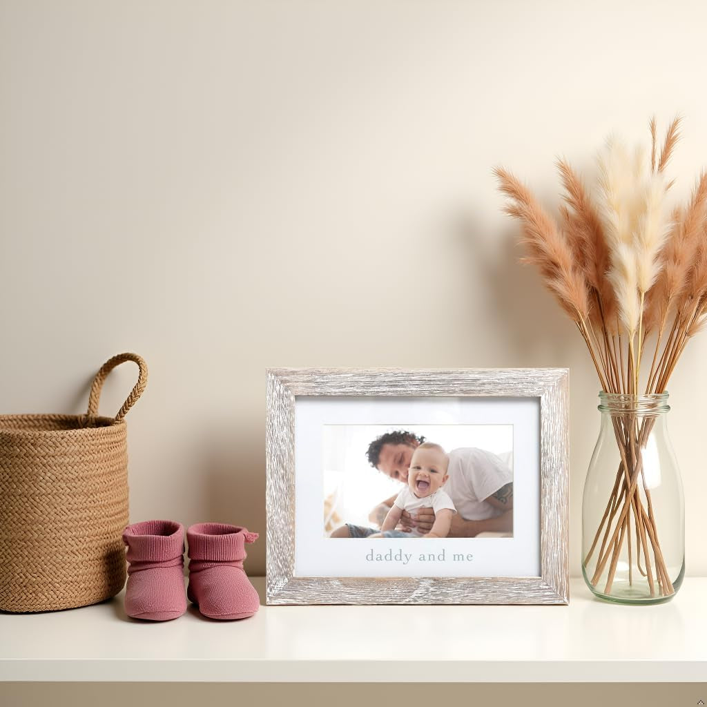 Daddy & Me Baby Picture Frame, Gender-Neutral Dad & Baby Frame, Nursery Decor, 4" X 6" Photo Insert, Wood