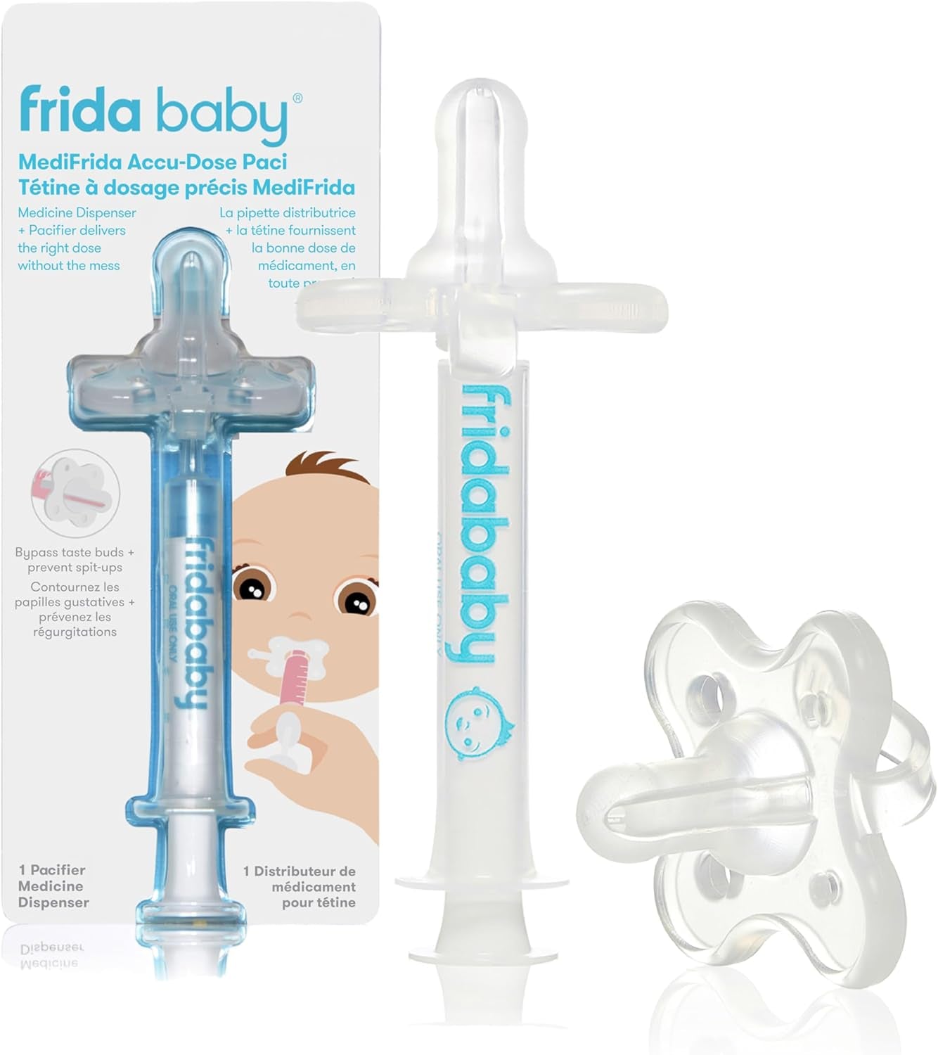 Medicine Pacifier, Medi  Medicine Syringe & Accu-Dose Pacifier, Baby Medicine Dispenser for Mess & Fuss Free Use