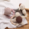 1PC Baby Rattle Toys Cartoon Turtle Crochet Rattle Baby Wooden Teething Rings Children'S Montessori Toys Newborn Christmas Gifts