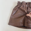 Autumn Winter New Baby Girl Skirt Brown Soft Leather Skirts Korean Children'S Skirt Falda Toddler Girl Fall Clothes