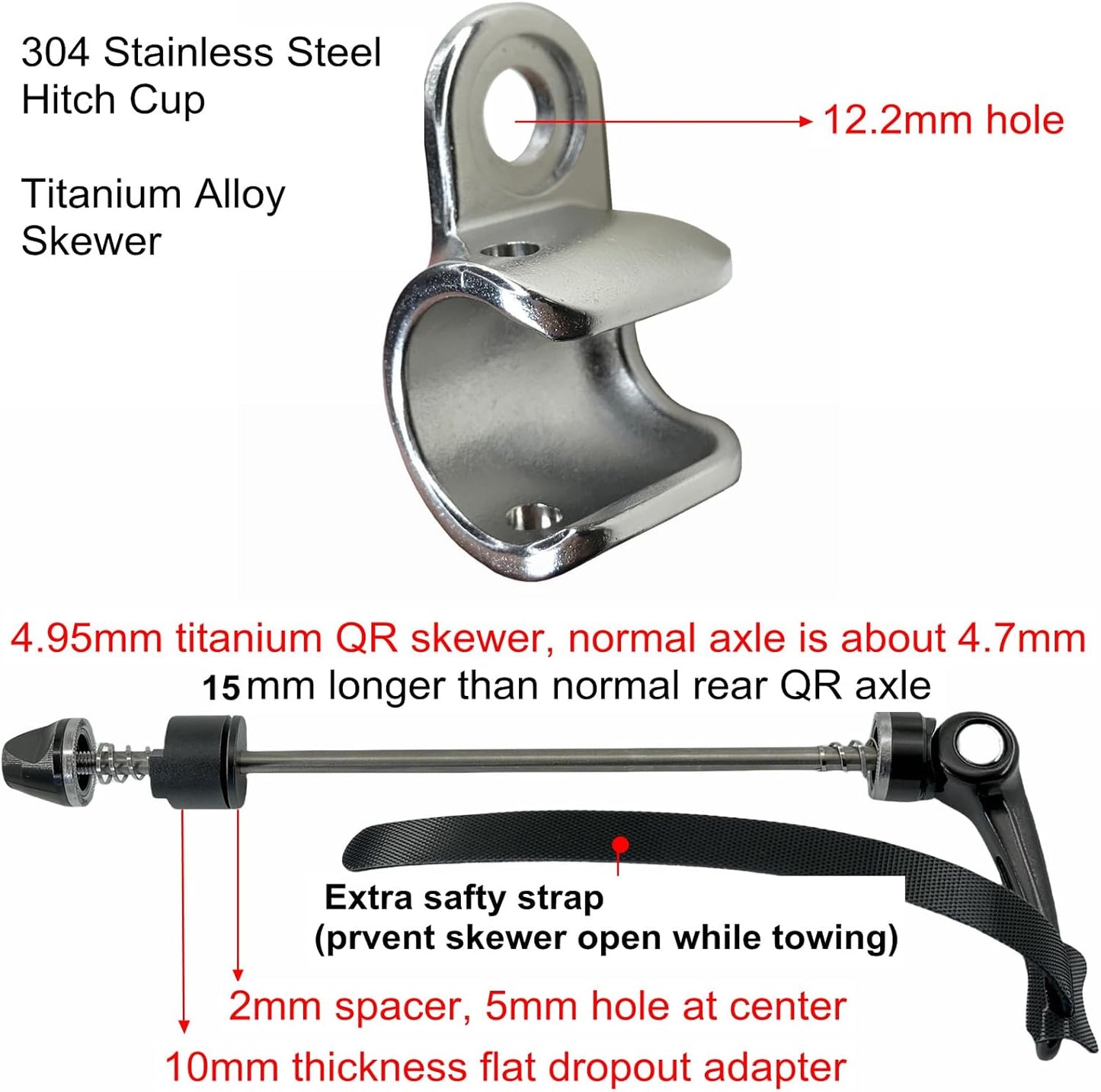 Cup Mount Bike Trailer Hitch for Thule Chariot Bike Trailers Compatible with Thule Chariot Courier Coaster Cadence Bicycle Trailer Strollers