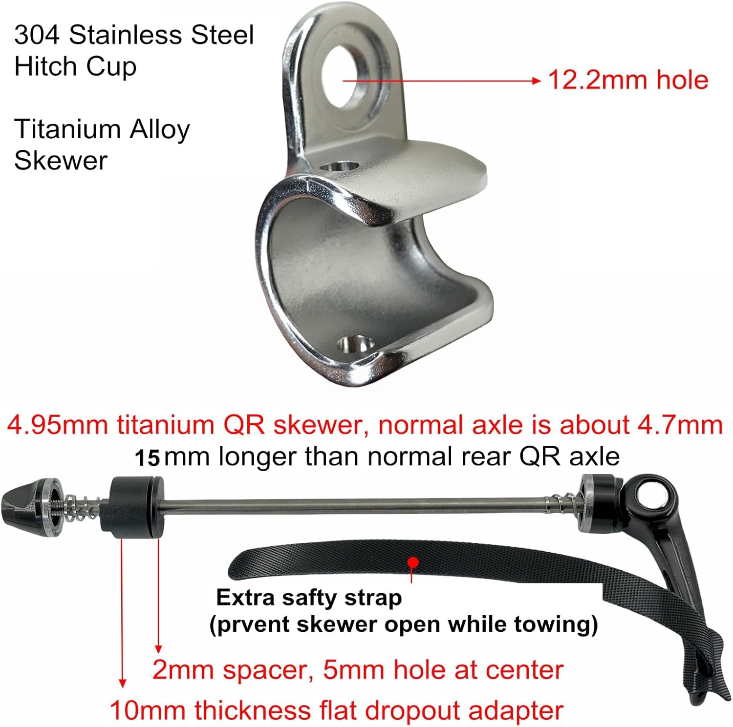 Cup Mount Bike Trailer Hitch for Thule Chariot Bike Trailers Compatible with Thule Chariot Courier Coaster Cadence Bicycle Trailer Strollers