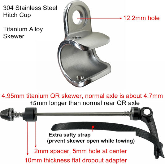 Cup Mount Bike Trailer Hitch for Thule Chariot Bike Trailers Compatible with Thule Chariot Courier Coaster Cadence Bicycle Trailer Strollers