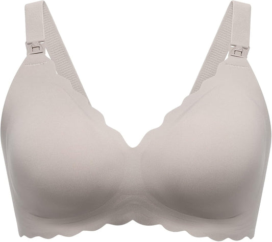 Nursing Bras for Breastfeeding, Jelly Strip Support Comfort Maternity Bra, Seamless Soft Wirefree Pregnancy Bra