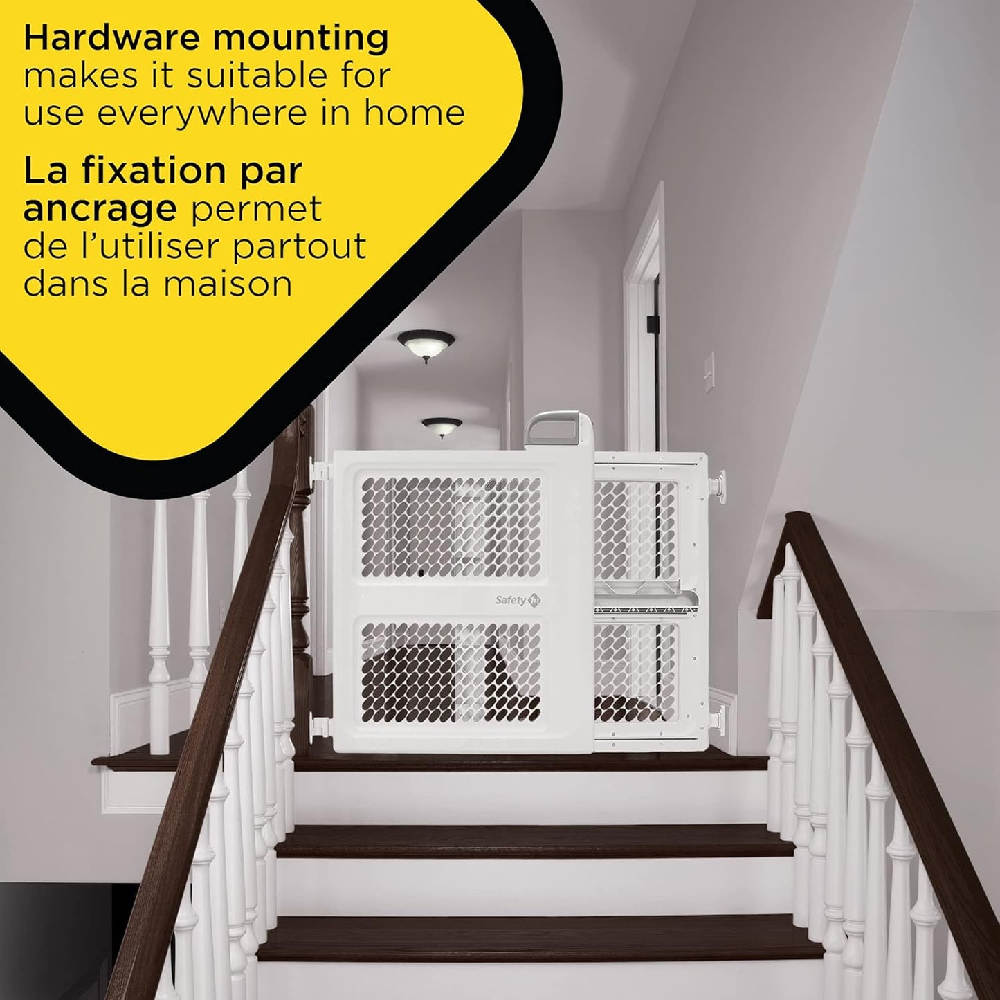 Lift, Lock and Swing Gate - Pressure or Hardware Installed, Fits Spaces between 28" and 42" Wide, 28" Tall, White