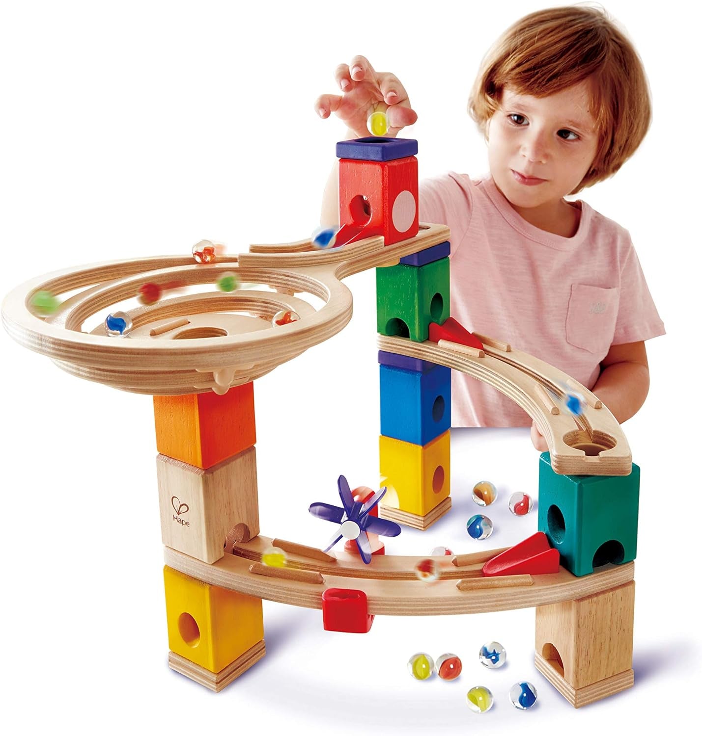 Quadrilla Race to the Finish Marble Run Blocks, Multicolor
