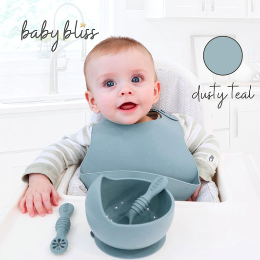 6 Piece Suction Bowls & Training Spoons, 100% Food Grade Silicone Feeding Set, Self Feeding Bowl and Utensils for Led Weaning, BPA Free