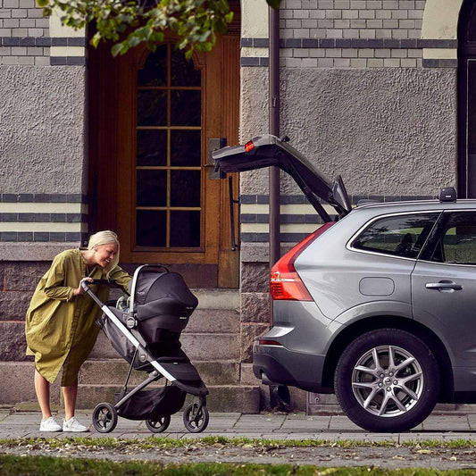 Spring Stroller - Compact Baby Stroller Perfect for Everyday Use - Features 5-Point Harness, Lightweight and Compact Design, Vented Canopy with See-Through Mesh, Padded Reclining Seat Shadow Grey