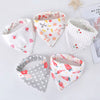 5Pcs/Lot Baby Bibs Triangle Double Cotton Bibs Cartoon Print Saliva Towel Baby Boys Girls Feeding Apron Cotton Bandana Bibs