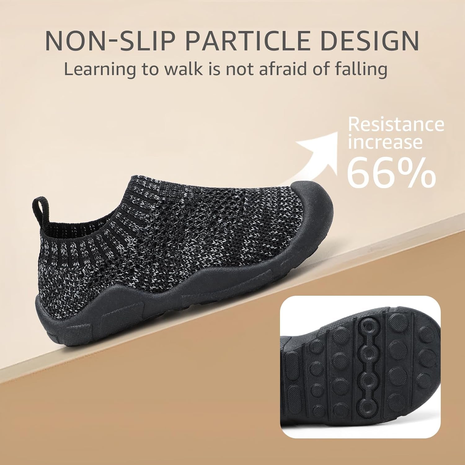 Kids Toddler Shoes Wide Toe Box Boys Sneakers Bump Toe Protection Slip on Sock Toddler Shoes