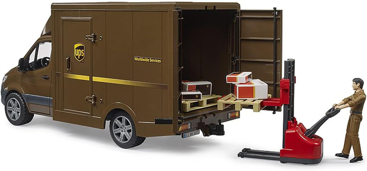 02678 MB Sprinter UPS with Driver & Accessories, Brown/Red