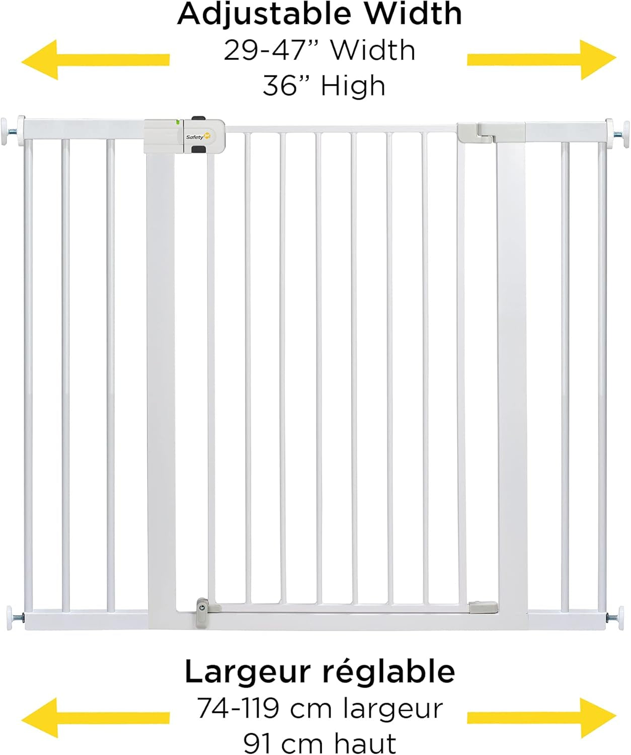 Tall and Wide Easy Install Gate- White