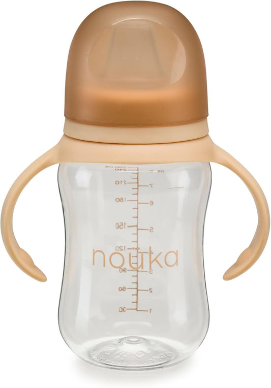 Nouka Soft Spout Tritan Sippy Cup | Leak Proof and Easy Grip | Removable Handles | Sunrise