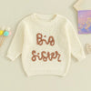 Children Toddler Girls Letter Embroidery Sweaters Knitted Autum Winter Baby Clothes round Neck Kids Girls Pullover Warm Tops