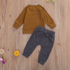 Infant Kids Baby Boys 2Pcs Set Clothes Long Sleeve Hoodie Tops Pocket Pants Solid Spring Autumn Outfits