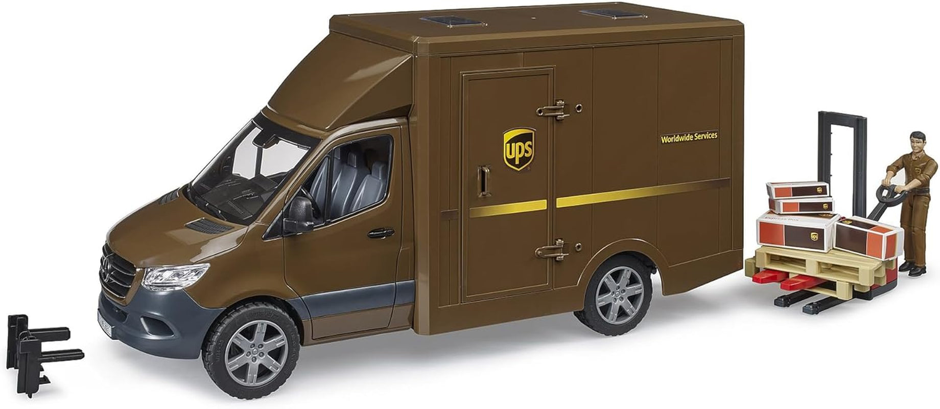 02678 MB Sprinter UPS with Driver & Accessories, Brown/Red