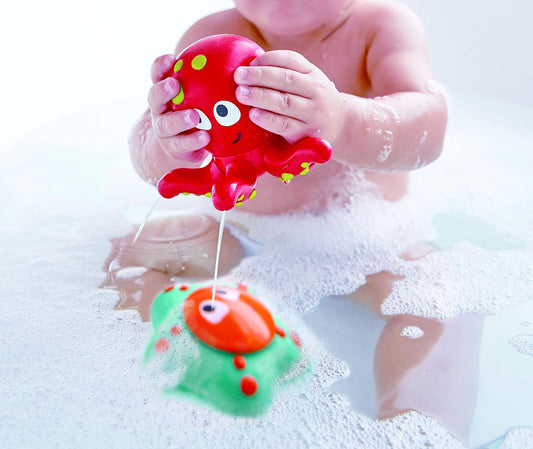 Ocean Floor Squirters | Colorful Baby & Toddler Bath Toys, Colorful Baby & Toddler Bath Toys, Silicone and Non-Toxic Set, Water Spouting and Suction, Octopus & Starfish