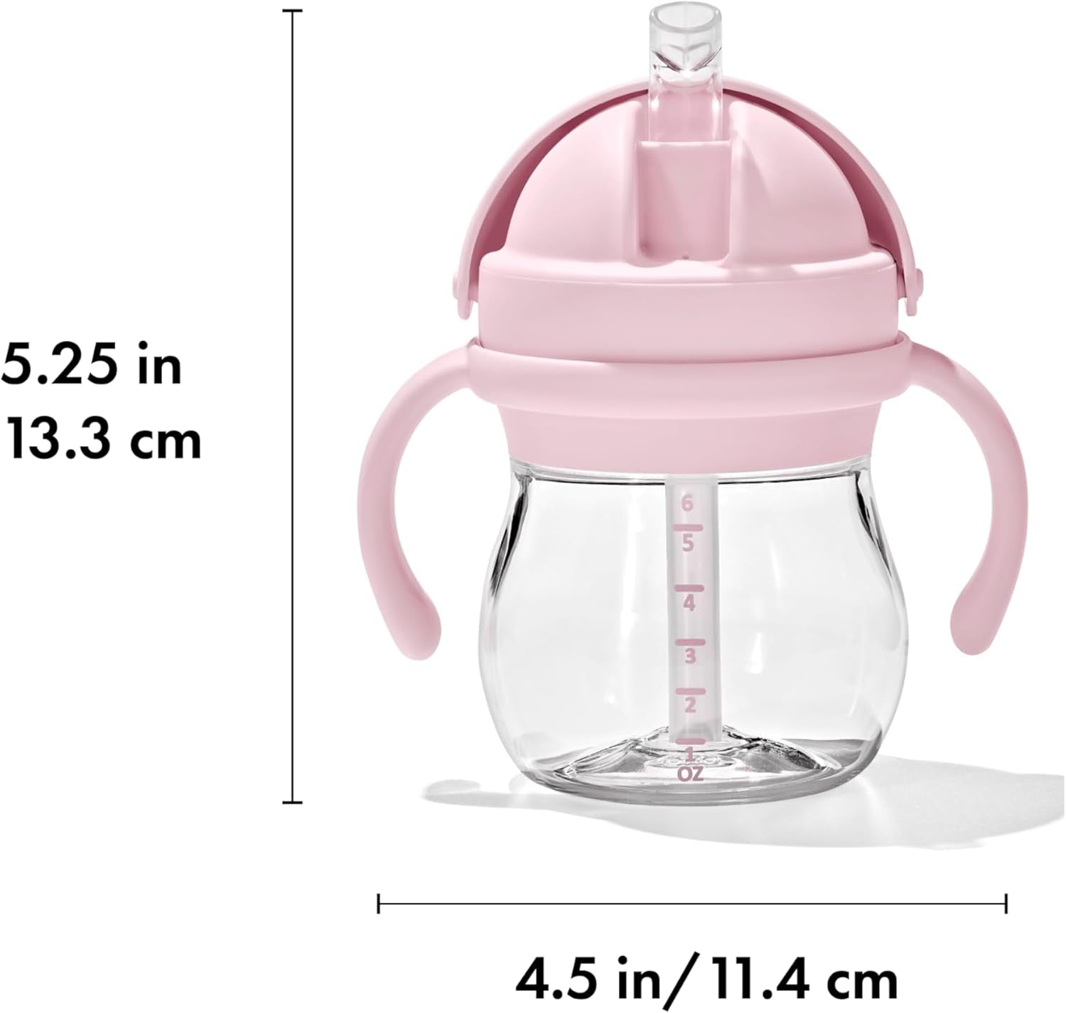 Tot - 6 Oz Transitions Straw Cup with Removable Handles - Spill-Proof Sippy Cup for Toddler from 4 Months and up - Blossom - 63164100