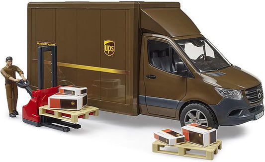 02678 MB Sprinter UPS with Driver & Accessories, Brown/Red