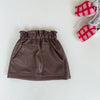 Autumn Winter New Baby Girl Skirt Brown Soft Leather Skirts Korean Children'S Skirt Falda Toddler Girl Fall Clothes