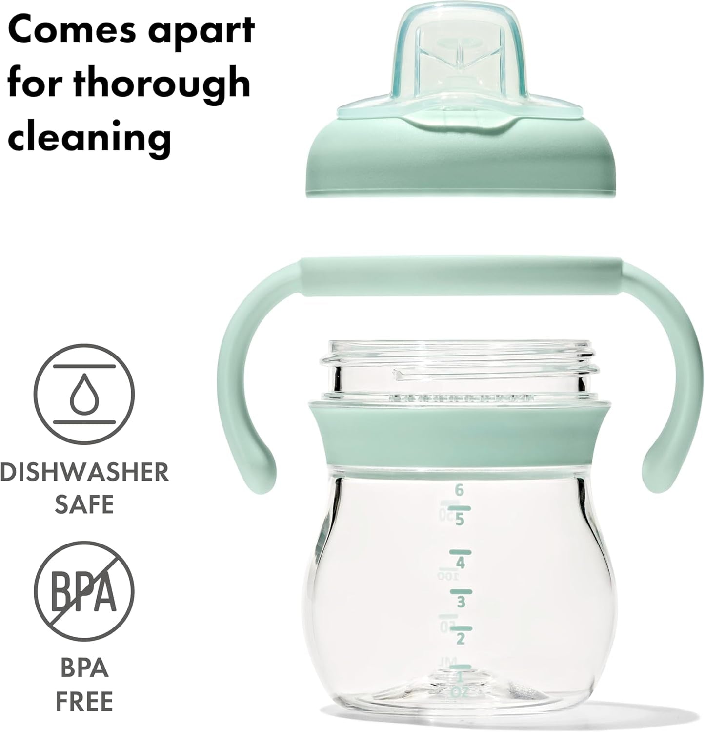 - 6 Oz Transitions Soft Spout Sippy Cup with Removable Handles - Spill-Proof for Toddler from 4 Months and up - Opal - 63165600