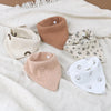 4Pcs/Lot Baby Bibs Muslin Cotton Stuff Newborn Solid Color Snap Button Soft Saliva Towel Burp Cloth Feeding Drool Bibs