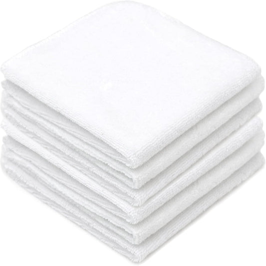 Baby Washcloths 6-Pack - White Washcloths for Face & Body - Ultra Soft Baby Washcloths/Towels - Newborn Baby Wash Cloth - Mini Baby Towel