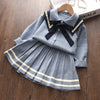 Kids Christmas Sweet Knitwear Suits Girls Baby Plaid Sweaters Coats Suspender Dress Outfits Princess Clothes Sets
