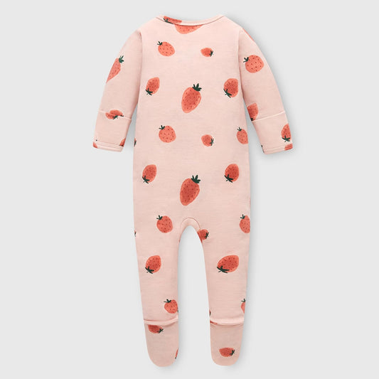 Organic Cotton Baby Boy Girl Zip Front Sleep 'N Play, Footed Sleeper, Long Sleeve