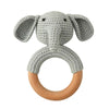 BPA Free Baby Wooden Teether Crochet Cartoon Baby Rattle Toys Wooden Ring Rodent Toys Mobile Gym Kids Newborn Educational Toys