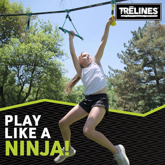 Trelines Ninja Adventure Line 36 Ft - Black Metal Swing Set