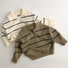 Children'S Striped Korean Sweater Spring Autumn V-Neck Pullovers Boys Cotton Turtleneck Sweater Winter Baby Girls Top Clothes