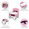 Portable Toddler Travel Booster Seat - Folding Dining & Outdoor Chair with Tray for Camping, Beach, Lawn and Home Use